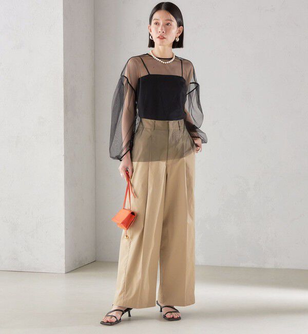 SHIPS for women「〈手洗い可能〉ソフト チュール 袖 ボリューム 2WAY ブラウス◇」|シャツ・ブラウス|