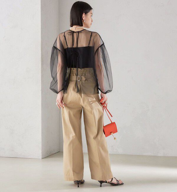 SHIPS for women「〈手洗い可能〉ソフト チュール 袖 ボリューム 2WAY ブラウス◇」|シャツ・ブラウス|