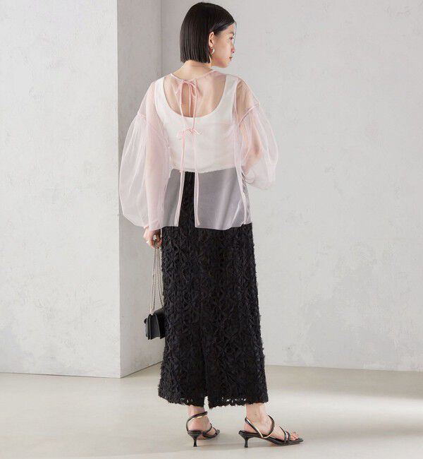 SHIPS for women「〈手洗い可能〉ソフト チュール 袖 ボリューム 2WAY ブラウス◇」|シャツ・ブラウス|