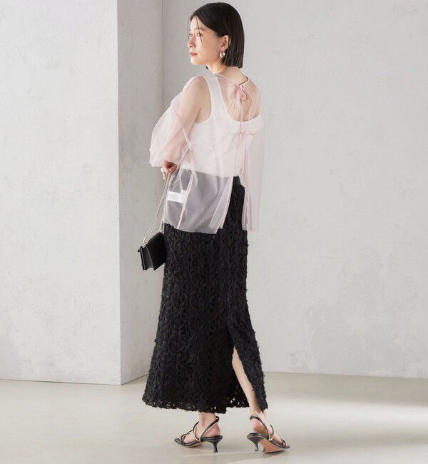 SHIPS for women「〈手洗い可能〉ソフト チュール 袖 ボリューム 2WAY ブラウス◇」|シャツ・ブラウス|