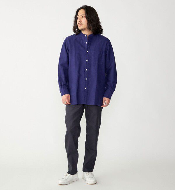 SHIPS「SHIPS: バンドカラー コットン ラミー シャツ アウター」|シャツ・ブラウス|