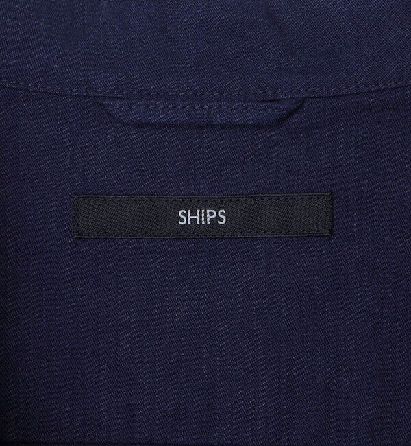 SHIPS「SHIPS: バンドカラー コットン ラミー シャツ アウター」|シャツ・ブラウス|