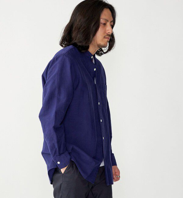 SHIPS「SHIPS: バンドカラー コットン ラミー シャツ アウター」|シャツ・ブラウス|