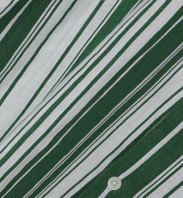 SHIPS「BATEAUX DE SHIPS: リネン ストライプ プリント レギュラーカラー 半袖シャツ」|シャツ・ブラウス|