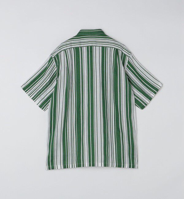 SHIPS「BATEAUX DE SHIPS: リネン ストライプ プリント レギュラーカラー 半袖シャツ」|シャツ・ブラウス|