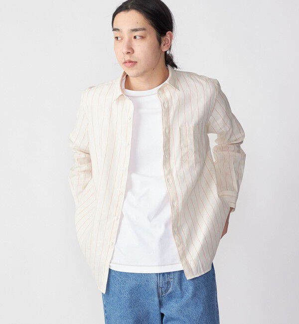 SHIPS「SHIPS: SOLOTEX(R) リネン レギュラーカラー シャツ」|シャツ・ブラウス|オレンジ