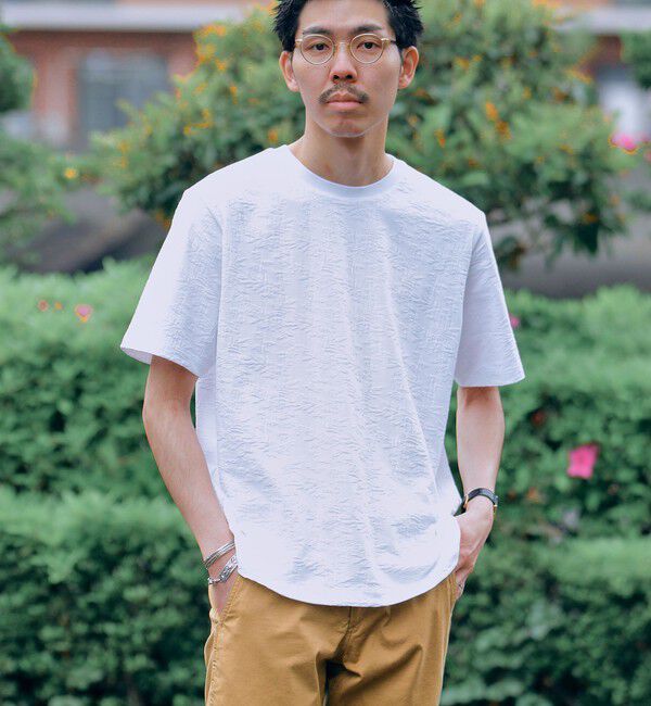 SHIPS「SHIPS: リンクス ジャカード リーフ柄 Tシャツ」|Tシャツ・カットソー|