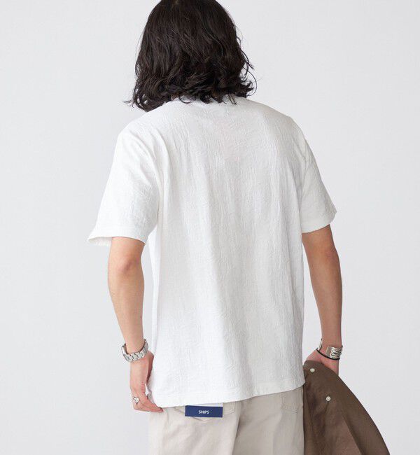 SHIPS「SHIPS: リンクス ジャカード リーフ柄 Tシャツ」|Tシャツ・カットソー|