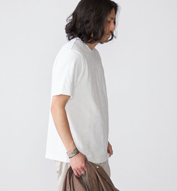 SHIPS「SHIPS: リンクス ジャカード リーフ柄 Tシャツ」|Tシャツ・カットソー|