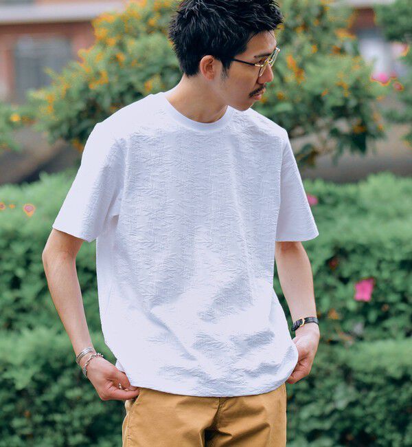 SHIPS「SHIPS: リンクス ジャカード リーフ柄 Tシャツ」|Tシャツ・カットソー|