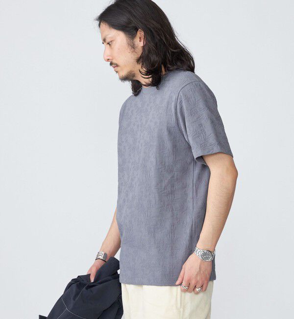 SHIPS「SHIPS: リンクス ジャカード リーフ柄 Tシャツ」|Tシャツ・カットソー|