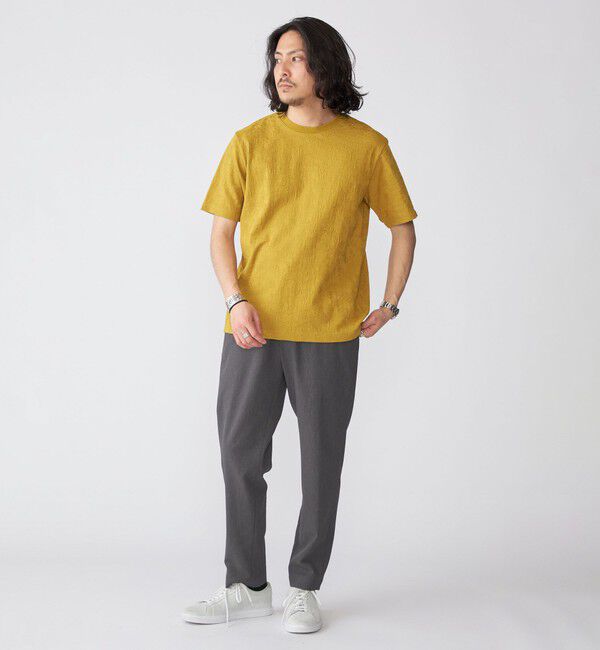 SHIPS「SHIPS: リンクス ジャカード リーフ柄 Tシャツ」|Tシャツ・カットソー|