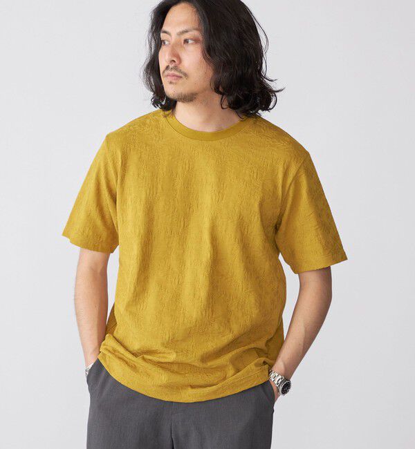 SHIPS「SHIPS: リンクス ジャカード リーフ柄 Tシャツ」|Tシャツ・カットソー|