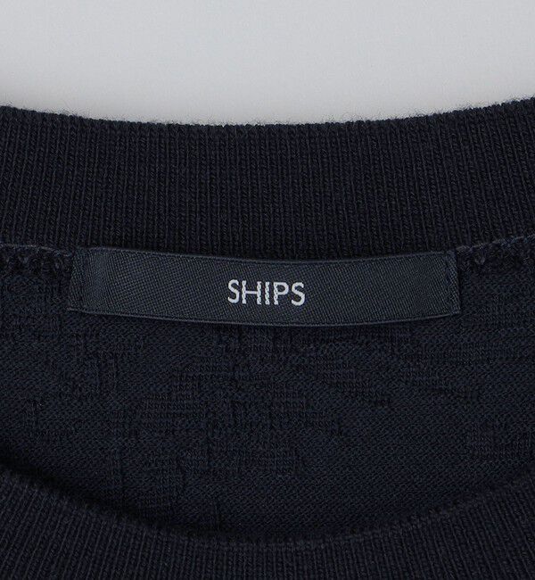 SHIPS「SHIPS: リンクス ジャカード リーフ柄 Tシャツ」|Tシャツ・カットソー|