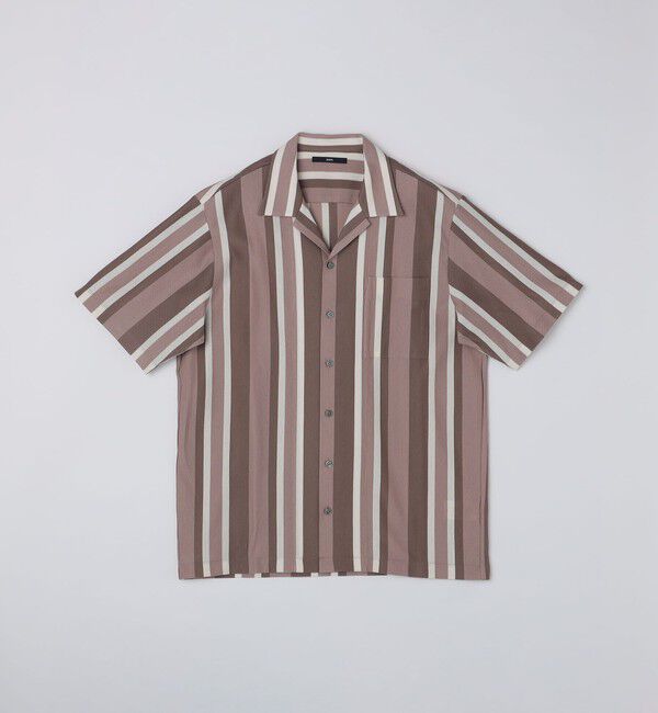 SHIPS「SHIPS:  ハニカム ストライプ オープンカラー シャツ」|シャツ・ブラウス|