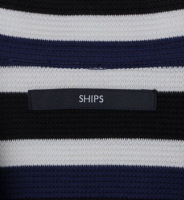 SHIPS「SHIPS:  ハニカム ストライプ オープンカラー シャツ」|シャツ・ブラウス|