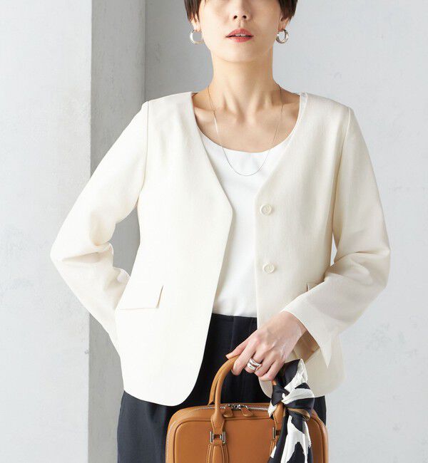 SHIPS for women「〈接触冷感/UVカット〉シャドー サッカー ジャケット（セットアップ対応）◇」|その他|オフホワイト