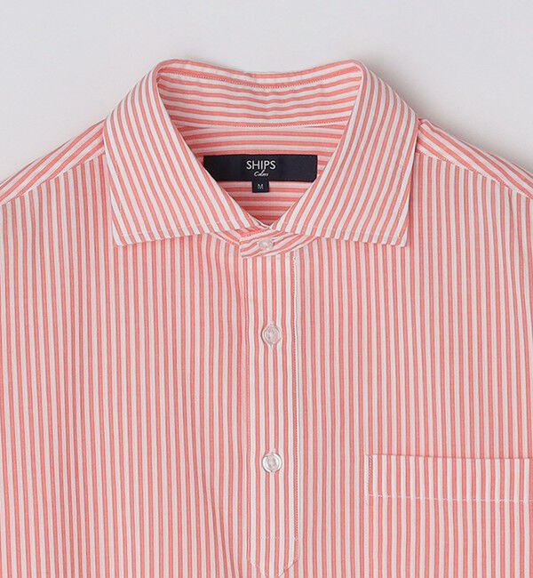 SHIPS Colors 「SHIPS Colors:〈洗濯機可能〉シアーサッカー スキッパー 7分袖 シャツ」|シャツ・ブラウス|