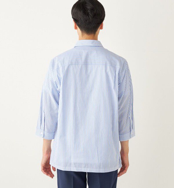 SHIPS Colors 「SHIPS Colors:〈洗濯機可能〉シアーサッカー スキッパー 7分袖 シャツ」|シャツ・ブラウス|