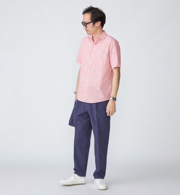 SHIPS「SHIPS: コットン/リネン モチーフ プリント ワイドカラー シャツ」|シャツ・ブラウス|