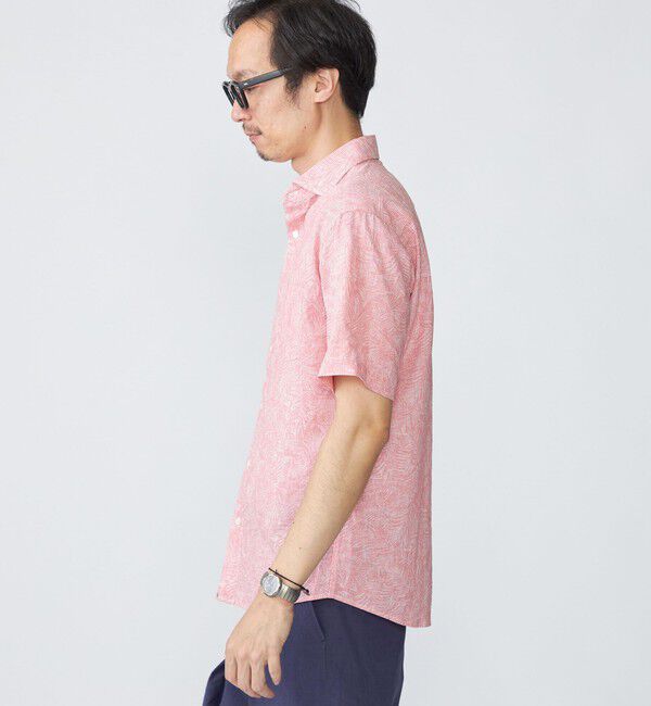 SHIPS「SHIPS: コットン/リネン モチーフ プリント ワイドカラー シャツ」|シャツ・ブラウス|