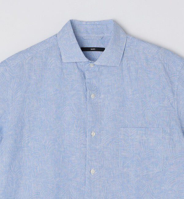 SHIPS「SHIPS: コットン/リネン モチーフ プリント ワイドカラー シャツ」|シャツ・ブラウス|