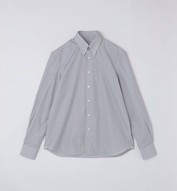 SHIPS「【SHIPS別注】Errico Formicola: ヘアライン ストライプ タブカラー シャツ」|シャツ・ブラウス|ブラック