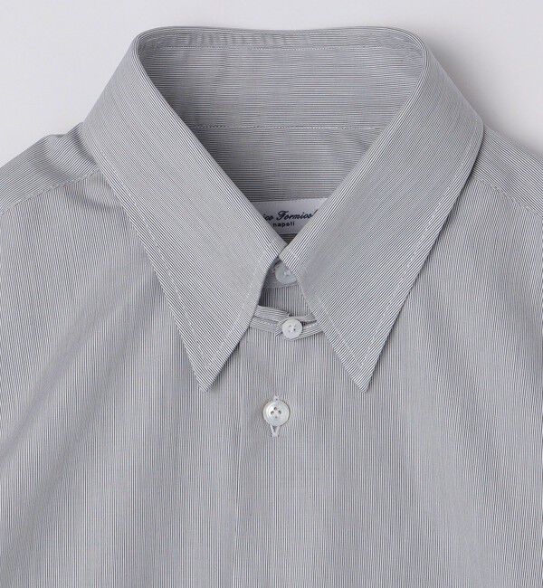 SHIPS「【SHIPS別注】Errico Formicola: ヘアライン ストライプ タブカラー シャツ」|シャツ・ブラウス|