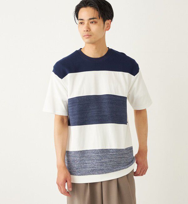 SHIPS Colors 「SHIPS Colors:〈手洗い可能〉切り替え ボーダー TEE◇」|Tシャツ・カットソー|