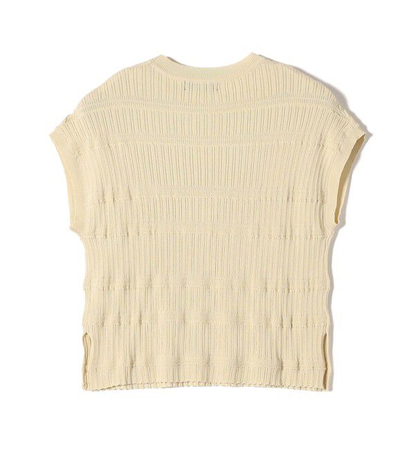 SHIPS Colors 「SHIPS Colors:〈手洗い可能〉変わり編み フレンチスリーブ ニット」|ニット・セーター|