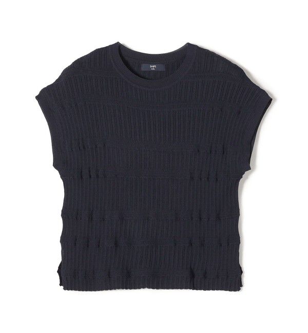 SHIPS Colors 「SHIPS Colors:〈手洗い可能〉変わり編み フレンチスリーブ ニット」|ニット・セーター|