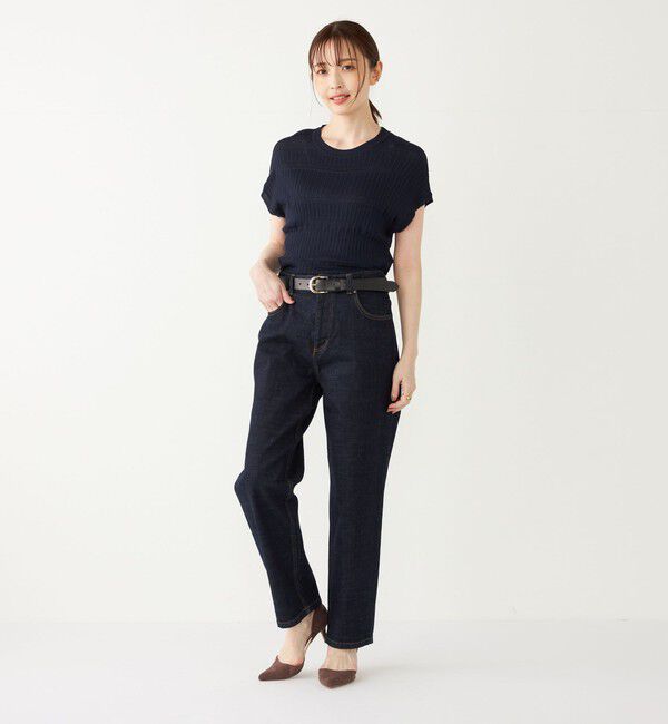 SHIPS Colors 「SHIPS Colors:〈手洗い可能〉変わり編み フレンチスリーブ ニット」|ニット・セーター|