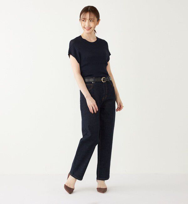 SHIPS Colors 「SHIPS Colors:〈手洗い可能〉変わり編み フレンチスリーブ ニット」|ニット・セーター|