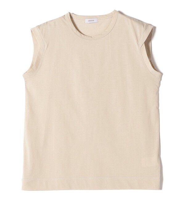 SHIPS for women「assiette:〈手洗い可能〉プレミアム 天竺 ノースリーブ」|その他|ベージュ