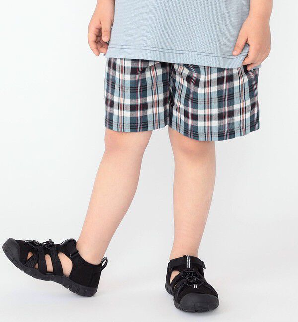 SHIPS KIDS「SHIPS KIDS:100～130cm / コットン チェック ショート パンツ」|その他|ネイビー