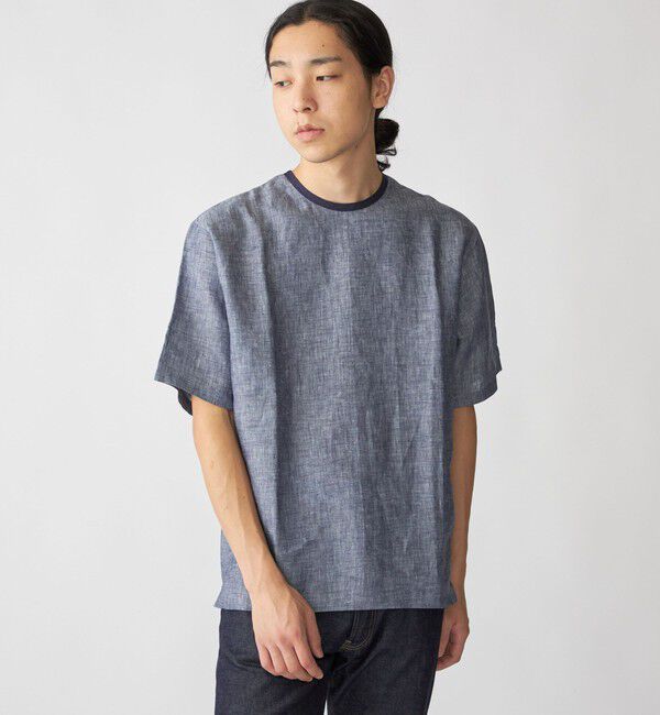 SHIPS「SHIPS: Herdmans リネン 2WAY プルオーバー Tシャツ」|Tシャツ・カットソー|コバルトブルー