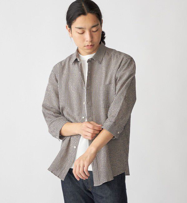 SHIPS「SHIPS: エアー サッカー レギュラーカラー 7スリーブ シャツ」|シャツ・ブラウス|