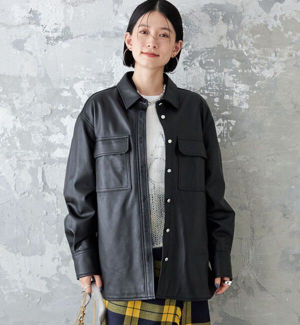 SHIPS for women「シープ レザー シャツ ジャケット」|シャツ・ブラウス|