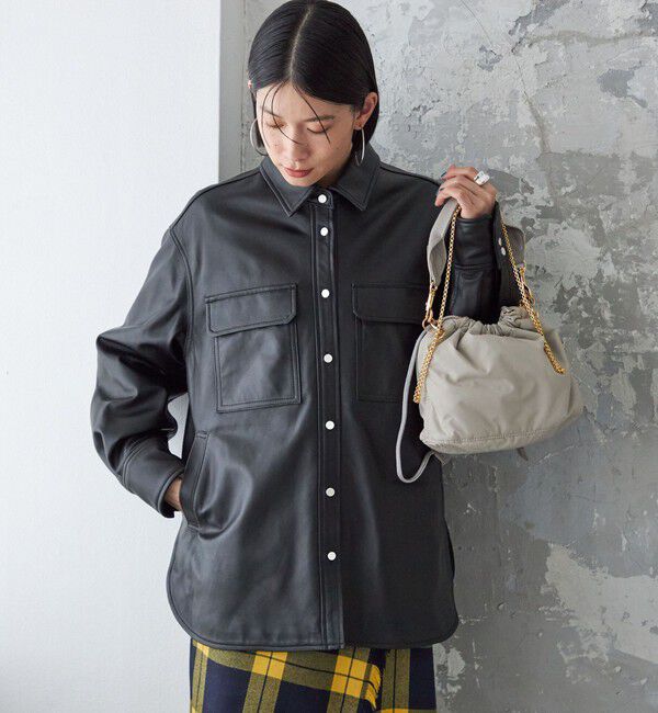 SHIPS for women「シープ レザー シャツ ジャケット」|シャツ・ブラウス|