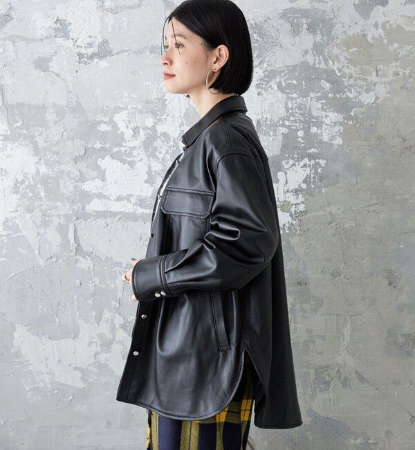 SHIPS for women「シープ レザー シャツ ジャケット」|シャツ・ブラウス|