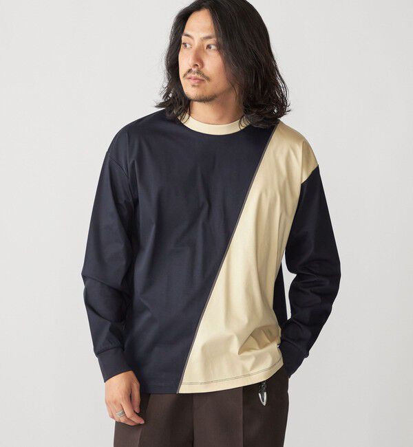 SHIPS「SHIPS: カラースラント パネル 長袖 Tシャツ」|Tシャツ・カットソー|