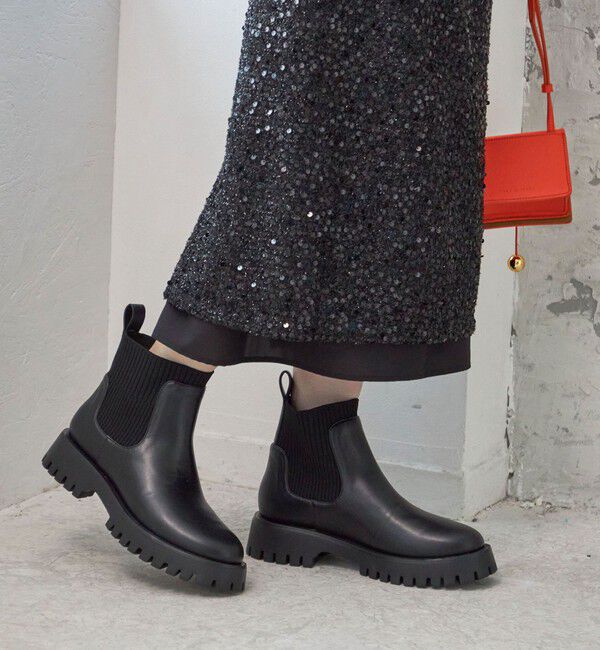 SHIPS for women「HAMON:ショート ニット ブーツ（晴雨兼用）」|ショートブーツ|
