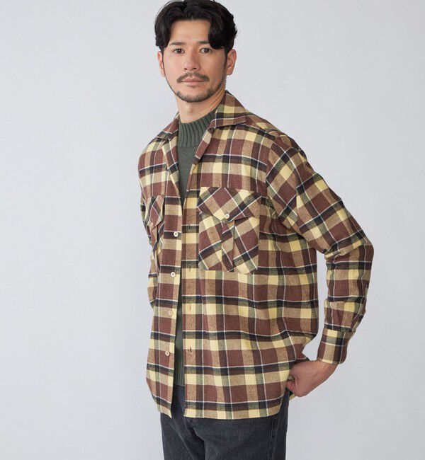SHIPS「【SHIPS別注】Errico Formicola: コットンフランネル チェック オーバーシャツ」|シャツ・ブラウス|ブラウン