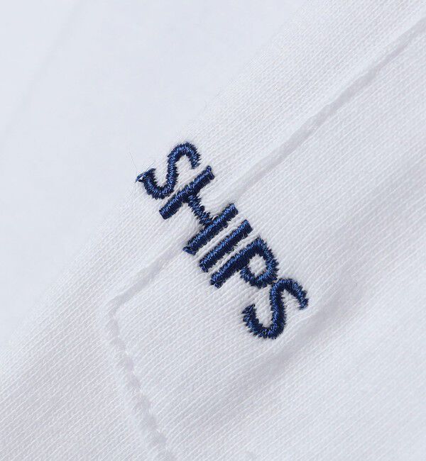 SHIPS「【WEB限定】SHIPS: マイクロ SHIPSロゴ ポケット ロングスリーブ Tシャツ (ロンT)」|Tシャツ・カットソー|