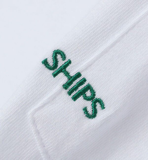 SHIPS「【WEB限定】SHIPS: マイクロ SHIPSロゴ ポケット ロングスリーブ Tシャツ (ロンT)」|Tシャツ・カットソー|
