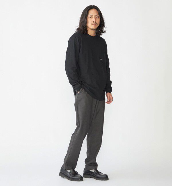 SHIPS「【WEB限定】SHIPS: マイクロ SHIPSロゴ ポケット ロングスリーブ Tシャツ (ロンT)」|Tシャツ・カットソー|