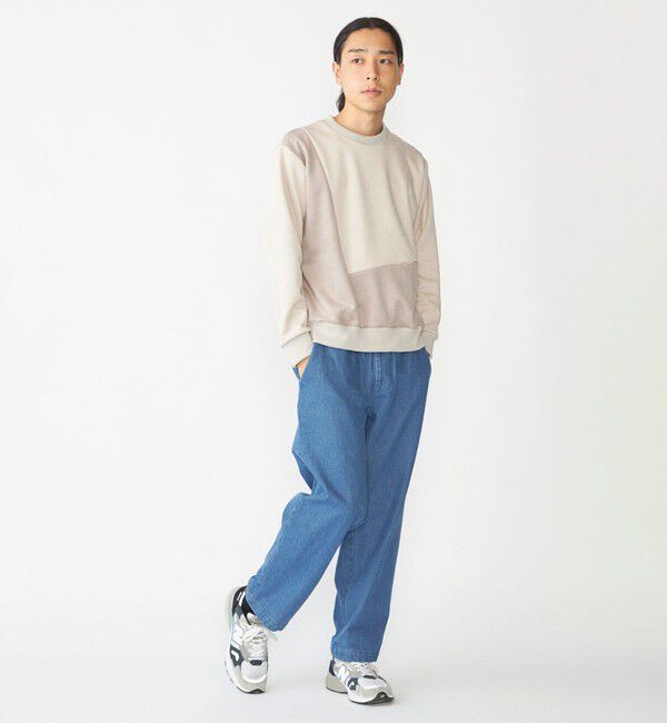 SHIPS「SHIPS:〈洗濯機可能〉パネル ポリエステル スエード ドッキング  ロングスリーブ Tシャツ」|プルオーバー|