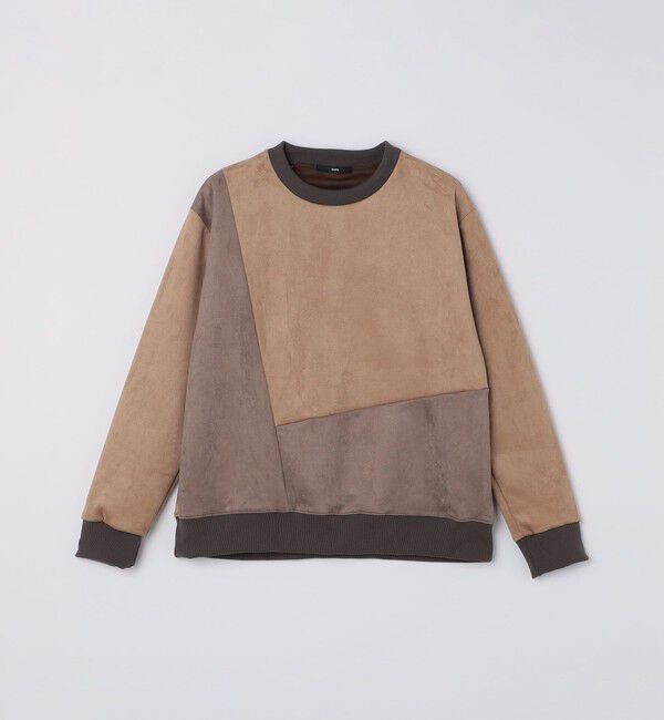 SHIPS「SHIPS:〈洗濯機可能〉パネル ポリエステル スエード ドッキング  ロングスリーブ Tシャツ」|プルオーバー|