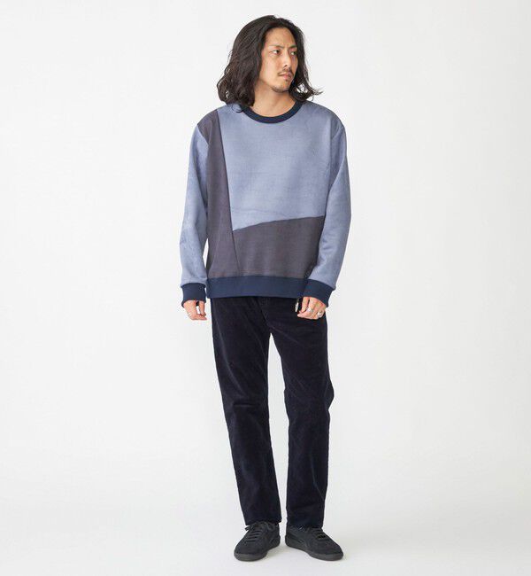 SHIPS「SHIPS:〈洗濯機可能〉パネル ポリエステル スエード ドッキング  ロングスリーブ Tシャツ」|プルオーバー|