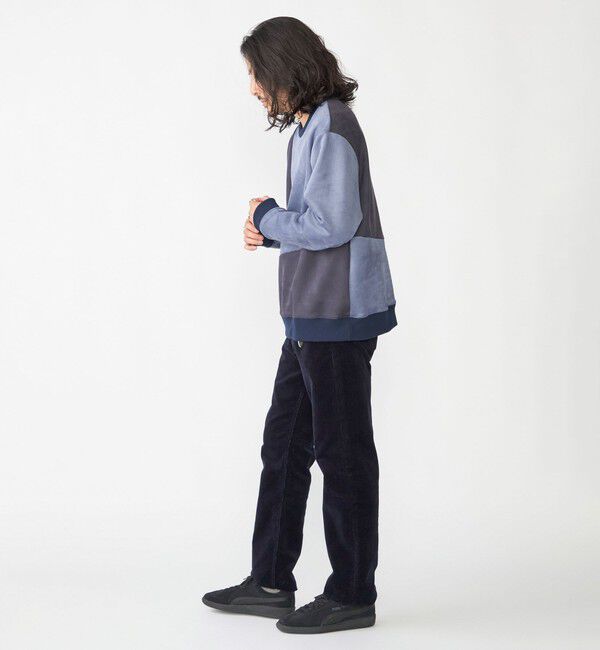 SHIPS「SHIPS:〈洗濯機可能〉パネル ポリエステル スエード ドッキング  ロングスリーブ Tシャツ」|プルオーバー|